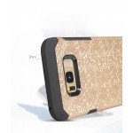Wholesale Galaxy Note 8 Pixel Hybrid Kickstand Case with Metal Plate for Car Mount (Champagne Gold)